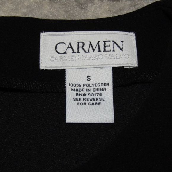 NA Carmen Marc Valvo Black Side Eyelet Shrunken Sleeveless Dress Top Sz S - Picture 5 of 9